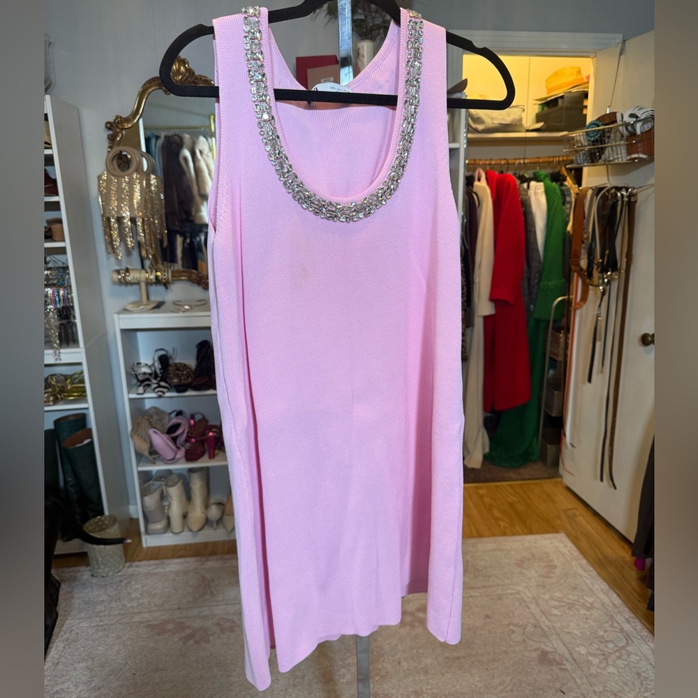 Zara Pink Embellished Mini Dress